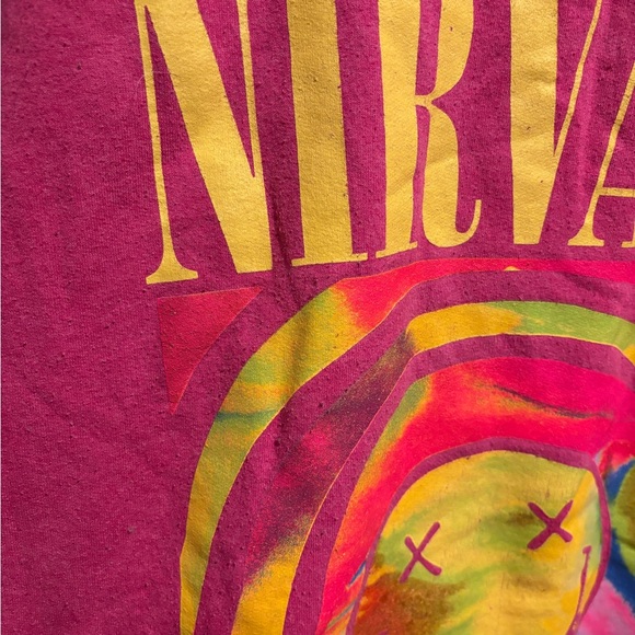 NIRVANA Pink Smiley Face Sweatshirt - Picture 4 of 5